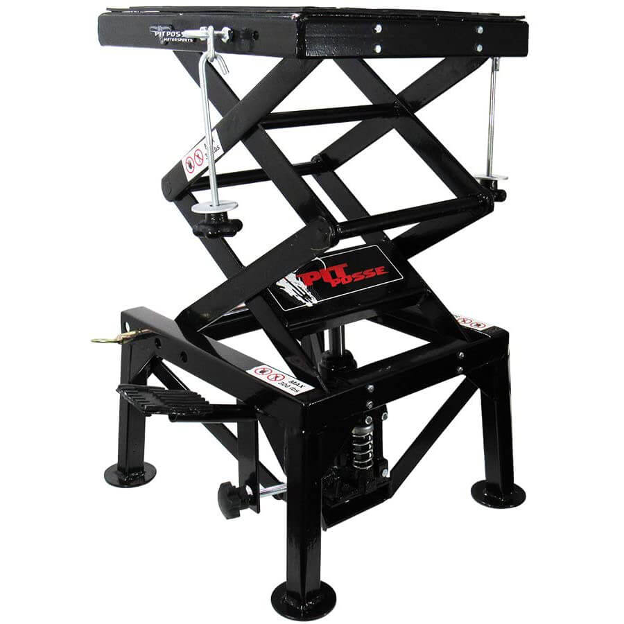 Hydraulic Motorcycle ATV Lift Scissor Floor Jack Stand 13 Inches to 36 Inch High by Pit Posse